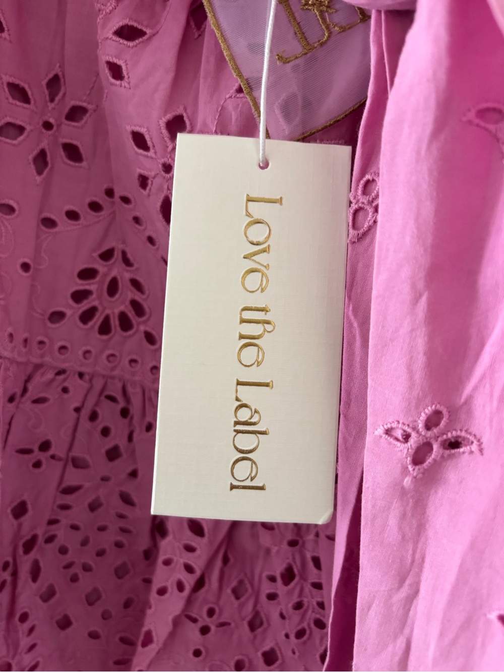 LoveShackFancy Pink Eyelet Tie-Waist Skater Skirt - Picture 3 of 13